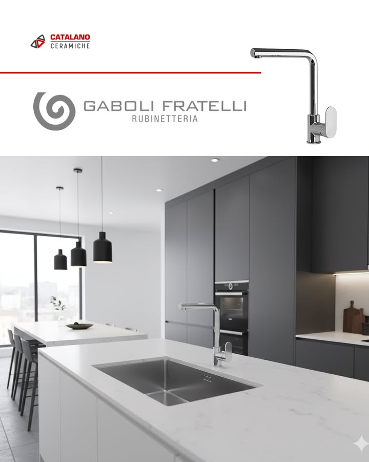 Progettato per la cucina contemporanea, il Miscelatore per lavello a